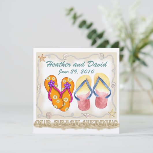 Invitation Révision du client de mariage de plage (Debout devant)