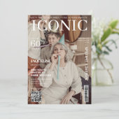 Invitation Revue couverture qr code 60th Birthday party (Debout devant)