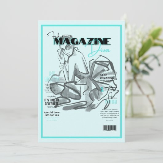 Invitation revue de mode de fête de fiançailles diva  (Debout devant)