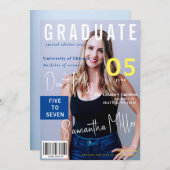 Invitation Revue moderne Couverture 2 Photos Graduation (Devant / Derrière)