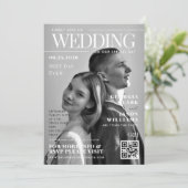 Invitation Revue photo noir et blanc Couverture Mariage uniqu (Debout devant)