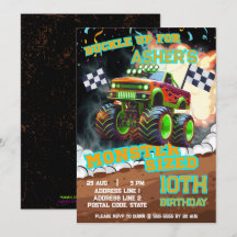 Revved Up & Ready Roll Monster Truck Anniversaire