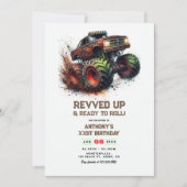 Invitation "Revved Up & Ready to Roll" Monster Truck Annivers (Devant)
