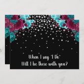 Invitation Rhestone florale "Serez-vous ma servante d'honneur (Devant / Derrière)