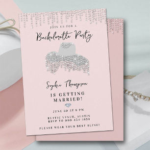 Invitation Rhinestone Cowgirl Casquette Parties scintillant B