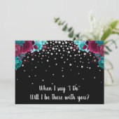 Invitation Rhinestone Florale "Serez-Vous Mon Épouse" (Debout devant)