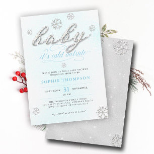 Invitation Rhinestones de froid Hors Parties scintillant Baby
