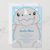 Invitation Rhino Anniversaire Bleu (Devant)