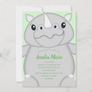 Invitation Rhino Anniversaire Vert