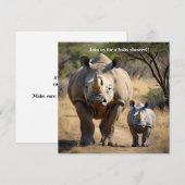 Invitation Rhino mère avec Calf (Devant / Derrière)