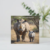 Invitation Rhino mère avec Calf (Debout devant)