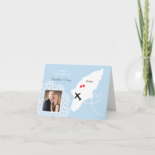 Invitation Rhodes destination Mariage grecque (Devant)