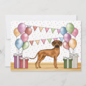 Invitation Rhodesian Ridgeback Chien coloré Pastel Anniversai (Devant)