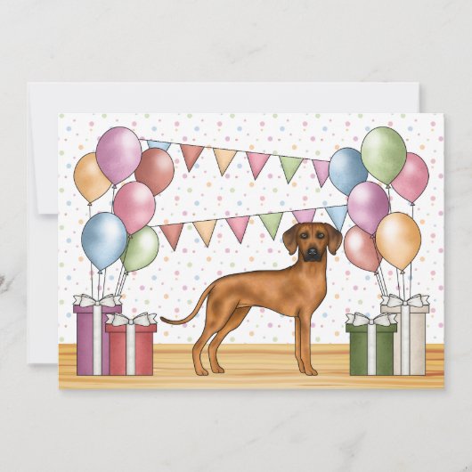 Invitation Rhodesian Ridgeback Chien coloré Pastel Anniversai (Devant)