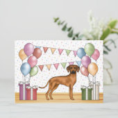 Invitation Rhodesian Ridgeback Chien coloré Pastel Anniversai (Debout devant)