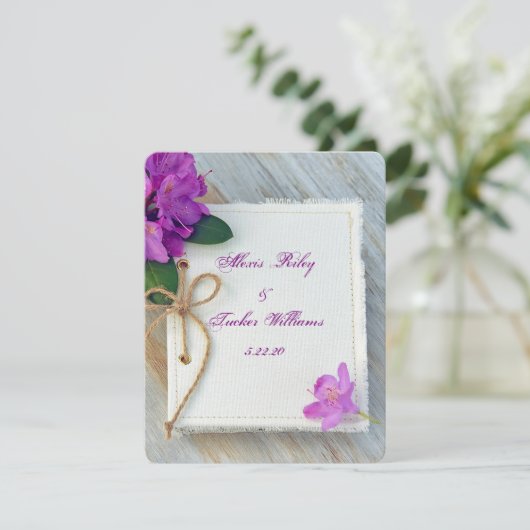 Invitation Rhododendron rose sur le mariage de couverture de  (Debout devant)