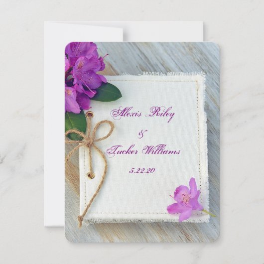 Invitation Rhododendron rose sur le mariage de couverture de  (Devant)