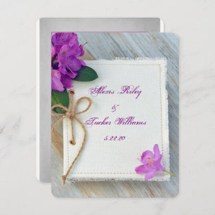 Invitation Rhododendron rose sur le mariage de couverture de 