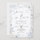 Invitation Ribbon and Bow Winter Snow in Love Bridal Shower (Devant)