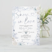 Invitation Ribbon and Bow Winter Snow in Love Bridal Shower (Debout devant)