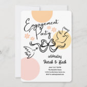 Invitation Ribbon Bow Doodle Engagement Party (Devant)