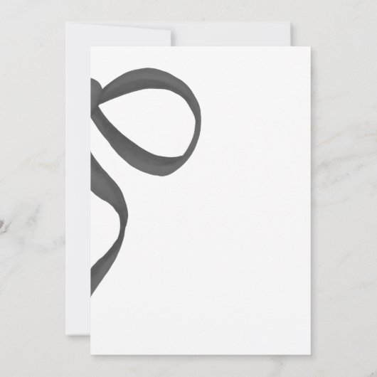 Invitation Ribbon chic et tendance mariage noir et blanc (Dos)