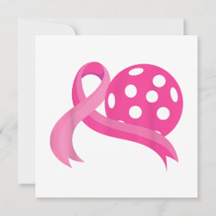 Invitation Ribbon Coeur Rose Cute Pickleball Cancer du sein A
