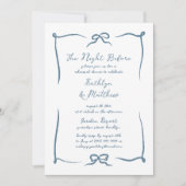 Invitation Ribbon Dusty Bleu La Nuit Avant (Devant)