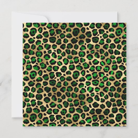 Invitation Ribbon Emerald Gold Leopard Foil Gem 40e anniversa (Dos)