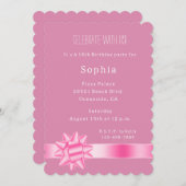 Invitation Ribbon et bow rose Glam (Devant / Derrière)