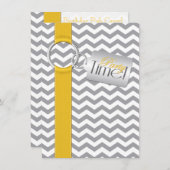 Invitation RIBBON IMPRIMÉ Gold Grey Blanc 21ème anniversaire (Devant / Derrière)