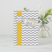 Invitation RIBBON IMPRIMÉ Gold Grey Blanc 21ème anniversaire (Debout devant)
