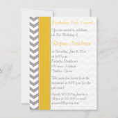 Invitation RIBBON IMPRIMÉ Gold Grey Blanc 21ème anniversaire (Dos)