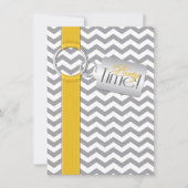 Invitation RIBBON IMPRIMÉ Gold Grey Blanc 21ème anniversaire (Devant)