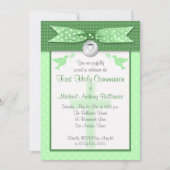 Invitation RIBBON IMPRIMÉ Première communion sainte Invitatio (Devant)