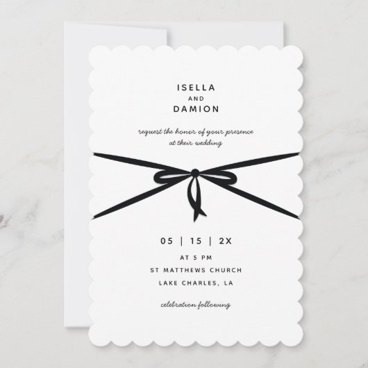 INVITATION RIBBON NOIR & BAS (Devant)