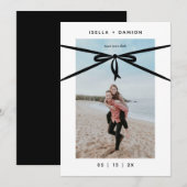 INVITATION RIBBON NOIR & BOW ENREGISTRER LA DATE (Devant / Derrière)