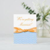 Invitation Ribbon orange soleil avec Pois (Debout devant)