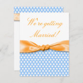 Invitation Ribbon orange soleil avec Pois (Devant / Derrière)