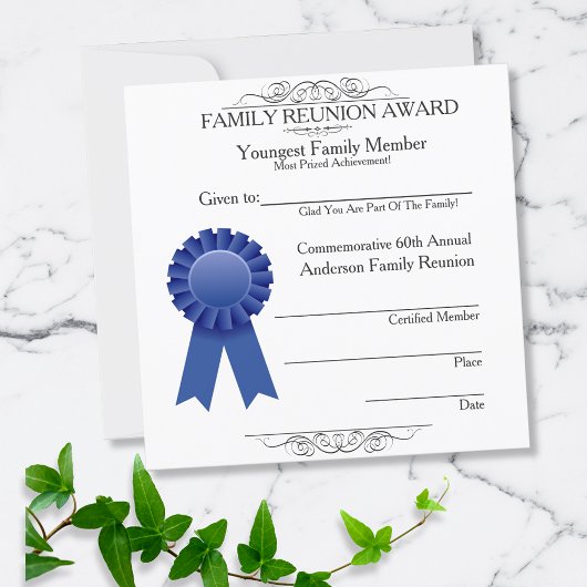 Invitation Ribbon Plus Jeune Réunion Familiale Prix Bleu
