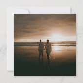 Invitation Ribbon Script Minimalist Square Wedding Photo (Dos)