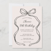 Invitation Ribbon Whimsical tiré à la main 70e fête d'anniver (Devant)