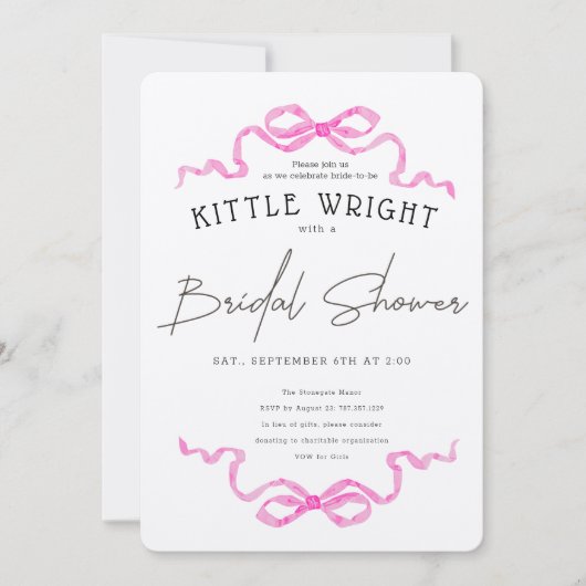 Invitation Ribbons & Romance Bridal Shower (Devant)