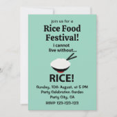 Invitation Rice Bowl Je ne peux pas vivre sans riz (Devant)