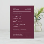 Invitation Rich Burgundy Boho QR Code Mariage Photo (Debout devant)