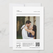 Invitation Rich Burgundy Boho QR Code Mariage Photo (Dos)