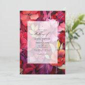 Invitation Rich Reds Floral Mariage d'hiver (Debout devant)
