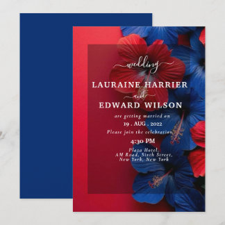 Invitation Riche composition florale avec des roses, des pivo