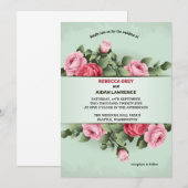 Invitation Richesse de la couleur printanière florale rose ve (Devant / Derrière)