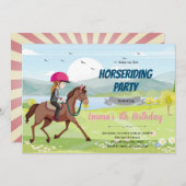 Invitation Ride cheval fille anniversaire (Devant / Derrière)